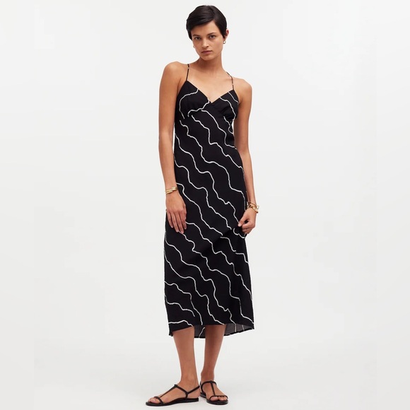 Madewell Dresses & Skirts - NEW Madewell The Layton Midi Slip Dress Size 2 Black & White Stripe $128 Retail
